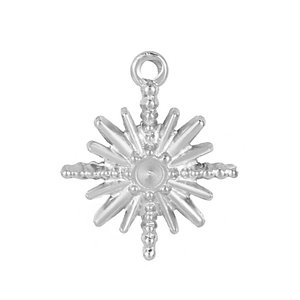 Pendentif étoile polie en acier inoxydable argenté pour la fabrication de bijoux DIY