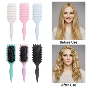 Eco-friendly nylon bristle hair brush set for big wavy curls and long hair styling