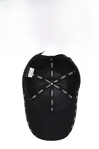 Detail view of the breathable mesh lining and reinforced inner seams of the baseball cap