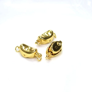 Set of 18K gold plated 925 silver ingot clasps for DIY jewelry necklace and bracelets