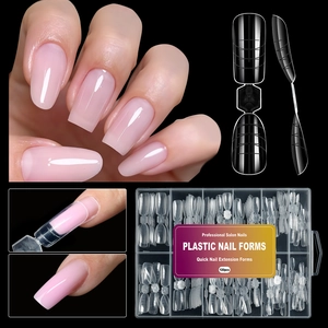 120pcs dual nail form set with scale lines in storage box for gel extension