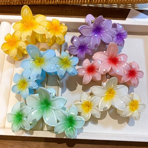 Chic acrylic flower hair claws in multiple colors for elegant summer styling