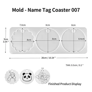 Tableau détaillé des tailles pour moule en silicone de plaque nominative pour tasse 40oz