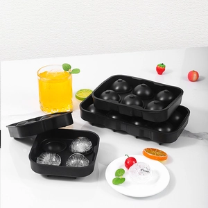 Moules à glaçons sphériques en silicone pour 4 et 6 grandes boules avec couvercles