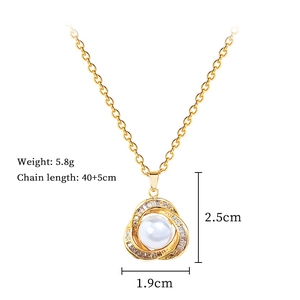 Detailed specs of bird nest pearl necklace with 5.8g weight and 40+5cm chain length