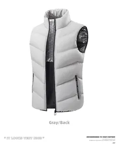 Detail of grey thermal vest with honeycomb heat-reflective lining and zipped side pockets