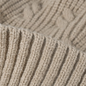 Dicke Haferflocken-Wintermütze mit Rippenstrick und warmem Thermo-Fleecefutter für Damen