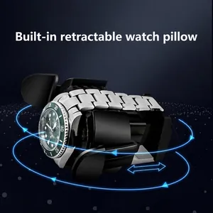 Automatic watch winder with telescopic pillow and carbon fiber texture for sport watches