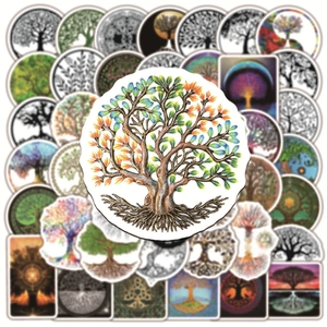 50 pieces of waterproof tree of life graffiti stickers for luggage and laptops