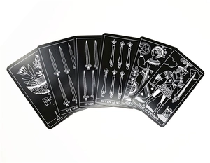 Detail of Sea Soul Journey Oracle cards with minimalist black and white tarot design