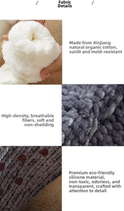 Macro detail of soft organic cotton, high-density fiber, and heart-shaped anti-slip silicone