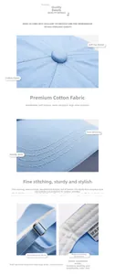 Macro details of light blue cotton baseball cap showing stitching and metal buckle