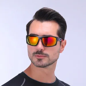 Occhiali Da Sole Sportivi Ciclismo Montatura PC Protezione UV400 Antivento Outdoor Guida Corsa Pesca Avvolgenti Leggeri