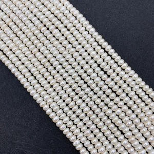 Natural Freshwater Pearl Beads For DIY Jewelry Making High Luster White Button Bread Potato Shape Strands Elegant Accessories