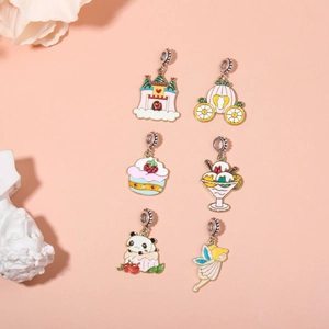 Cute DIY enamel charms featuring castle and pumpkin carriage for jewelry bracelets