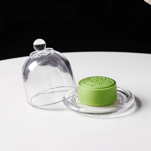 European transparent crystal glass cake stand with domed cloche lid for desserts