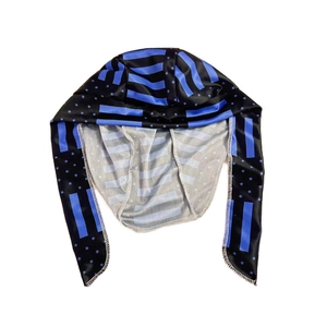Piraten-Durag-Mütze für Outdoor-Radfahren mit US-Flaggen-Muster und blauen Streifen