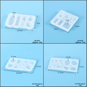 Lot de moules en silicone pour pendentifs en résine avec vagues d'eau et géométrie