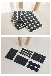 Thick non-slip black furniture pads in various shapes and sizes for floor protection