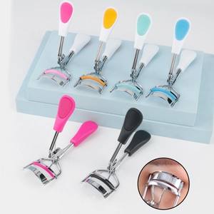 Wide Angle Eyelash Curler Professional Stainless Steel Makeup Tool With Ergonomic Handle And Silicone Pad