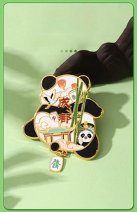 Dettaglio magnete da frigo panda di Chengdu in rilievo 3D con motivi culturali