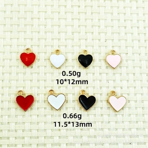 DIY colorful heart enamel alloy pendants for jewelry making in four vibrant colors