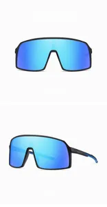 Detailed front and side view of matte black TR90 sports sunglasses with blue mirror lenses