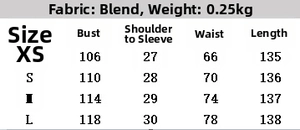 Size guide table for women's satin lace midi dress with bust and waist measurements
