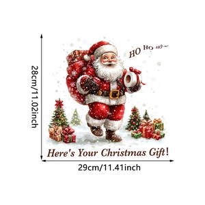 Detail view of Santa Claus toilet sticker with dimensions 28x29cm for Christmas decor