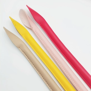 Thickened DIY leather handbag straps with reinforced stitching in four assorted colors