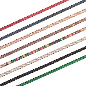 Baguette Cubic Zirconia Tennis Necklace Copper 18K Gold Plated Rainbow Colorful Adjustable Choker For Women
