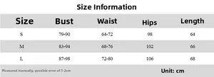Size chart for halter backless print dress with bust, waist, and hip measurements in cm