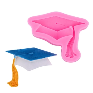 Silikonform in Form eines Doktorhutes für DIY Fondant Schokolade und Tortendekoration