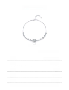Detail view of 925 silver bracelet featuring 0.80ct moissanite and square cut stones