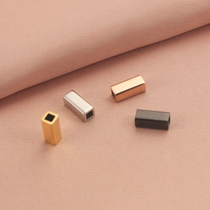 DIY hollow rectangular bar pendants in gold, silver, rose gold and black titanium steel