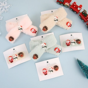 Weihnachten Plüsch Haarspangen Süße Weihnachtsmann Schneemann Rentier Bogen Haarnadeln Winter Festlicher Kopfschmuck Für Mädchen Frauen