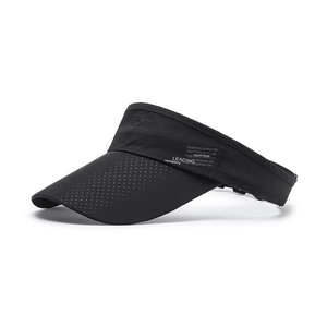 Breathable black sun visor hat with quick-dry mesh and adjustable athletic fit for outdoors