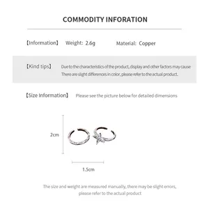 Detailed chart showing size, 2.6g weight, and copper material for the flower ring
