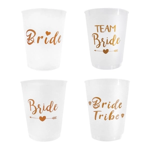 Bicchieri Di Plastica Addio Al Nubilato Bride Tribe Team Bride Scritta Oro Rosa Bicchieri Per Festa Della Sposa