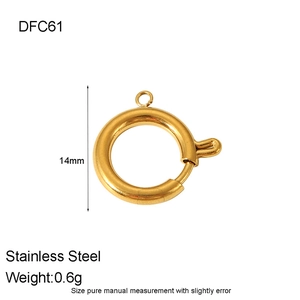 Detailed 14mm stainless steel spring clasp in gold finish for jewelry making projects