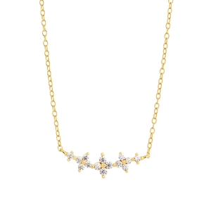 Elegant gold S925 silver four-leaf clover necklace with sparkling inlaid diamonds for women