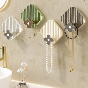 Flower Shaped Adhesive Wall Hooks No Drill Strong Load Bearing Waterproof PET Material Modern Luxury Home Organizer