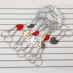 Best Friends Keychains Magnetic Split Heart Alloy Metal Matching Pendant Charm Gift For BFF Friendship Jewelry