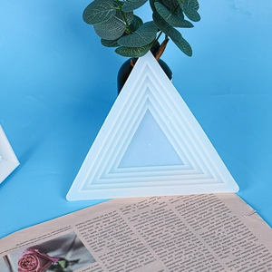Detail of multi-size nested triangular silicone mold for resin and DIY crafts