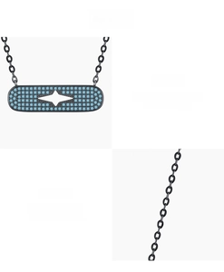 Macro view of S925 sterling silver black rectangle pendant with synthetic turquoise