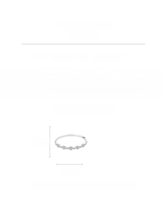 Detailed close-up showing the silver flower bangle dimensions and zircon settings