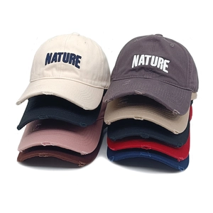 Distressed Baseball Cap Cotton Nature Embroidery Vintage Adjustable Sun Shade Outdoor Hat For Men Women Casual Style