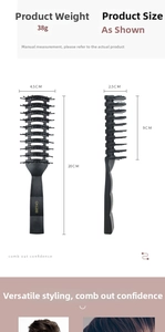 Detailed size specifications for the black anti-static vent brush with 20cm total length