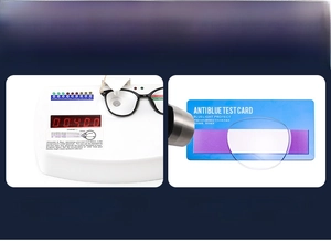 Detailed blue light filter and UV400 protection test for round cat-eye eyeglasses