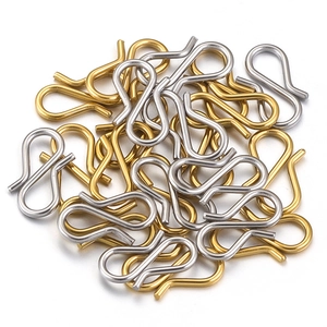 Stainless Steel S-Shaped Hook Jewelry Clasps 18K Gold Plated Connectors For DIY Bracelet Necklace Making Findings Accessory